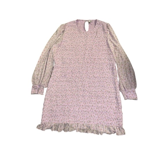 Ever New Lilac Dress US Size 20 Feminine Ruffle Purple Paisley Wedding Garden - Picture 2 of 8